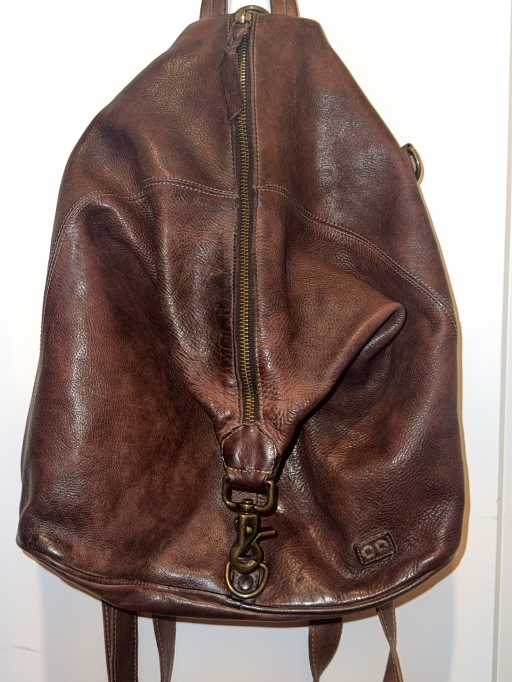 Premium Brown Leather Backpack - Classic Carry - Picture 2 of 7